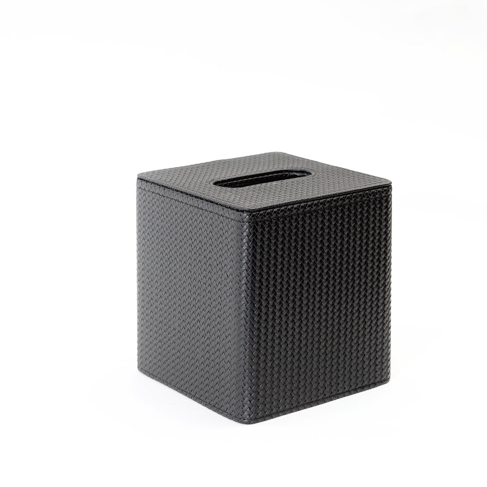 Trey Square Tissue Box Holder - Black