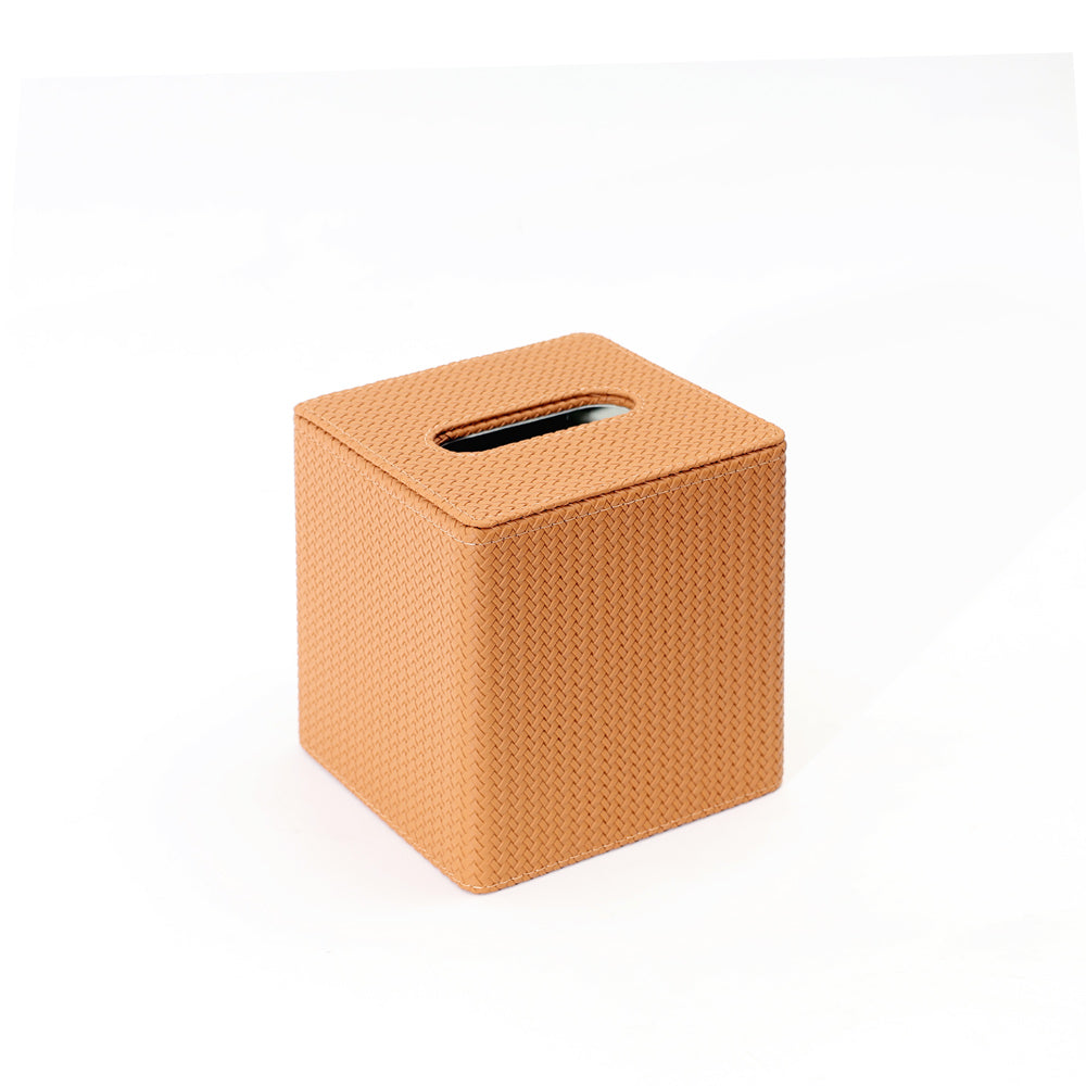 Trey Square Tissue Box Holder - Tan