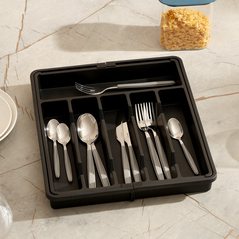Trim Expandable Cutlery Tray Large - Black