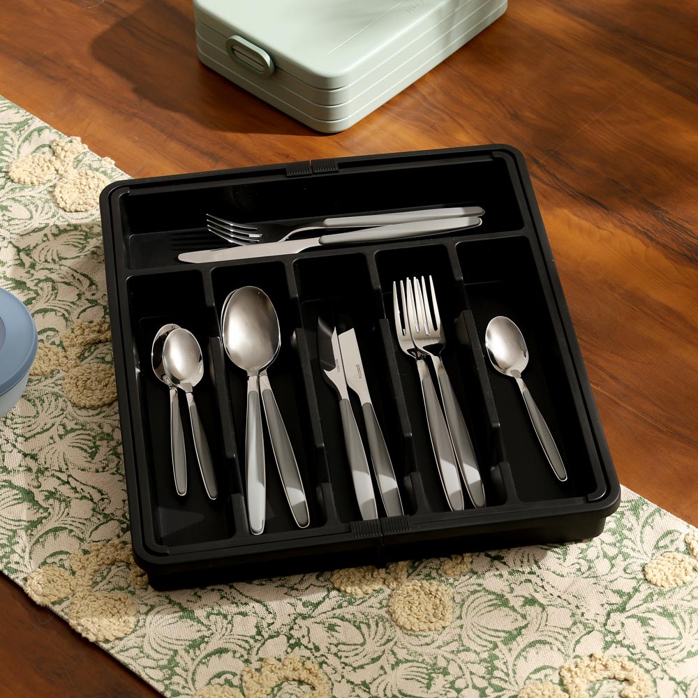 Trim Expandable Cutlery Tray Large - Black