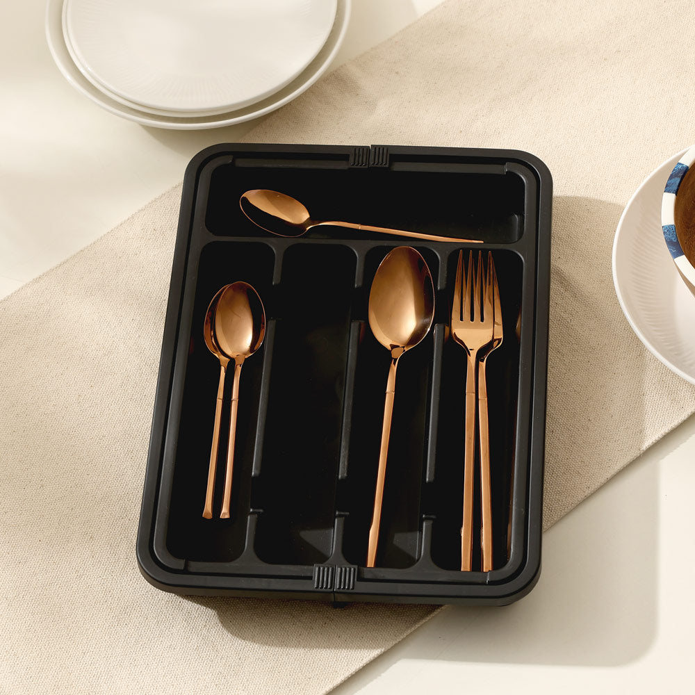 Trim Expandable Cutlery Tray Medium - Black