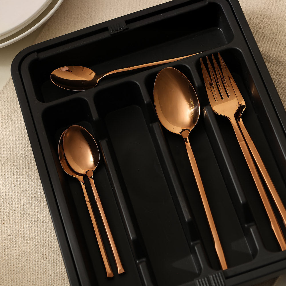Trim Expandable Cutlery Tray Medium - Black