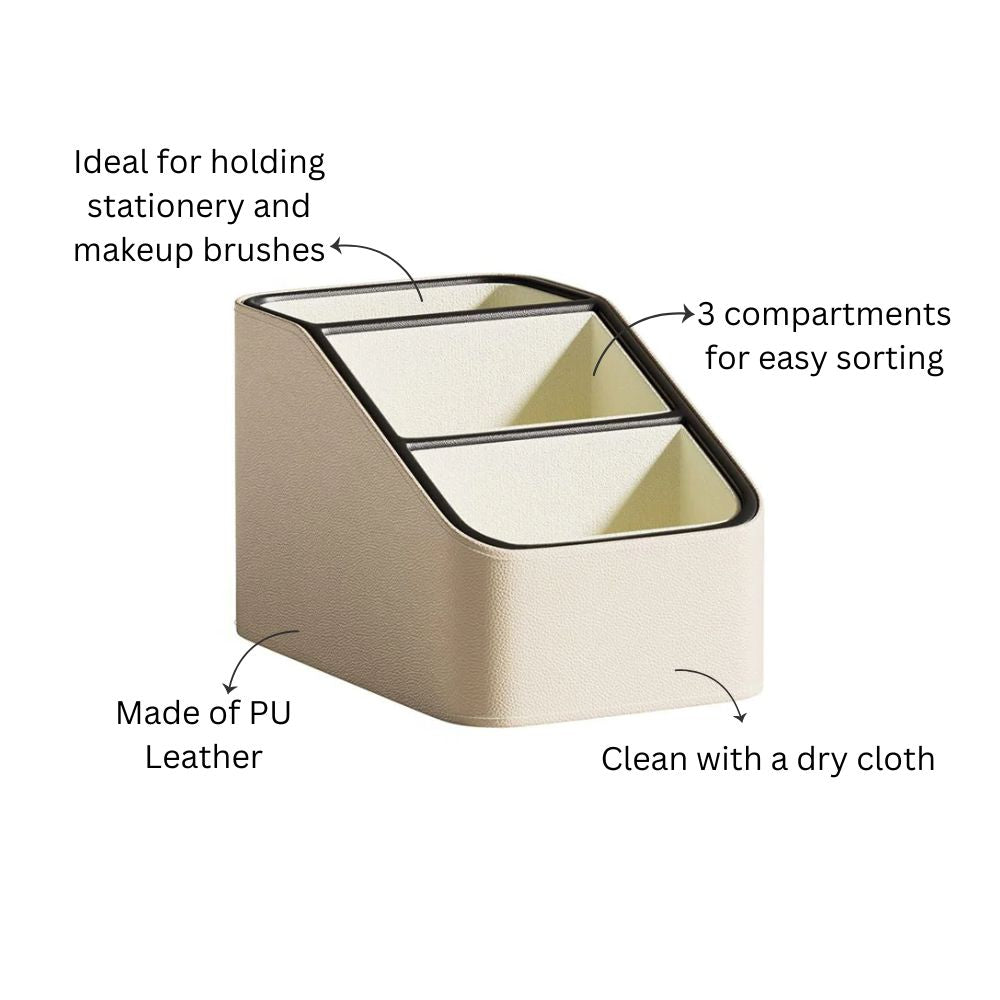 Trio Desk Organiser - Cream