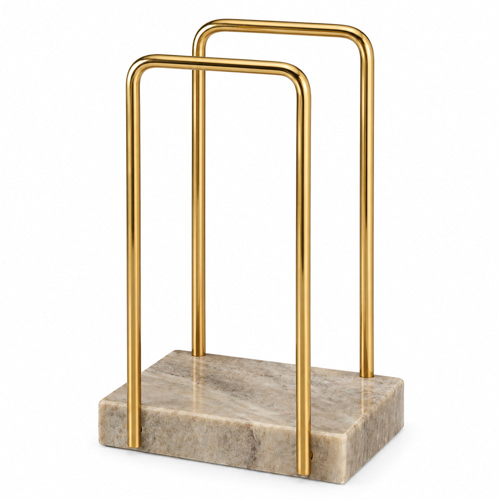 Trisk Hand Towels Stand with Marble Base - Desert Gold