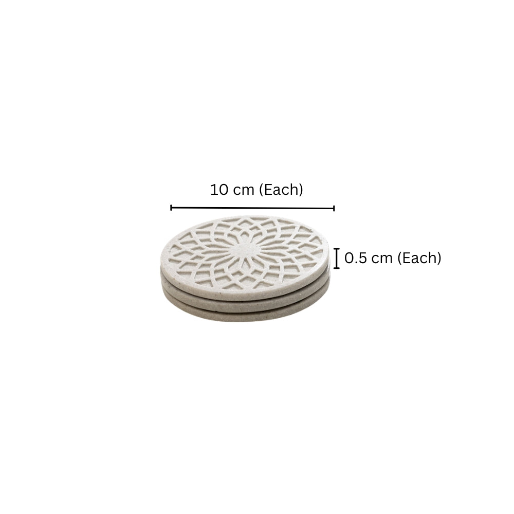Trobe Round Coasters, Set of 4 - Speckled Cream
