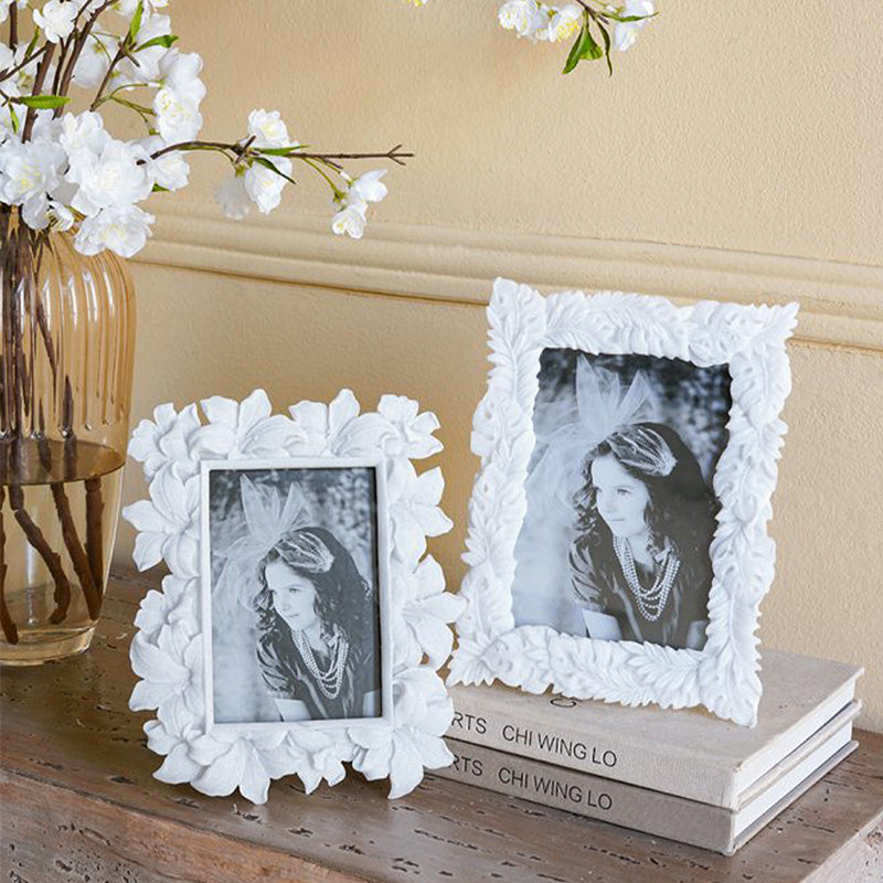 Tropical Leaves Photo Frame Large - Stone White