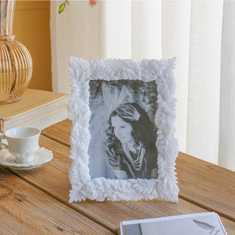 Tropical Leaves Photo Frame Large - Stone White