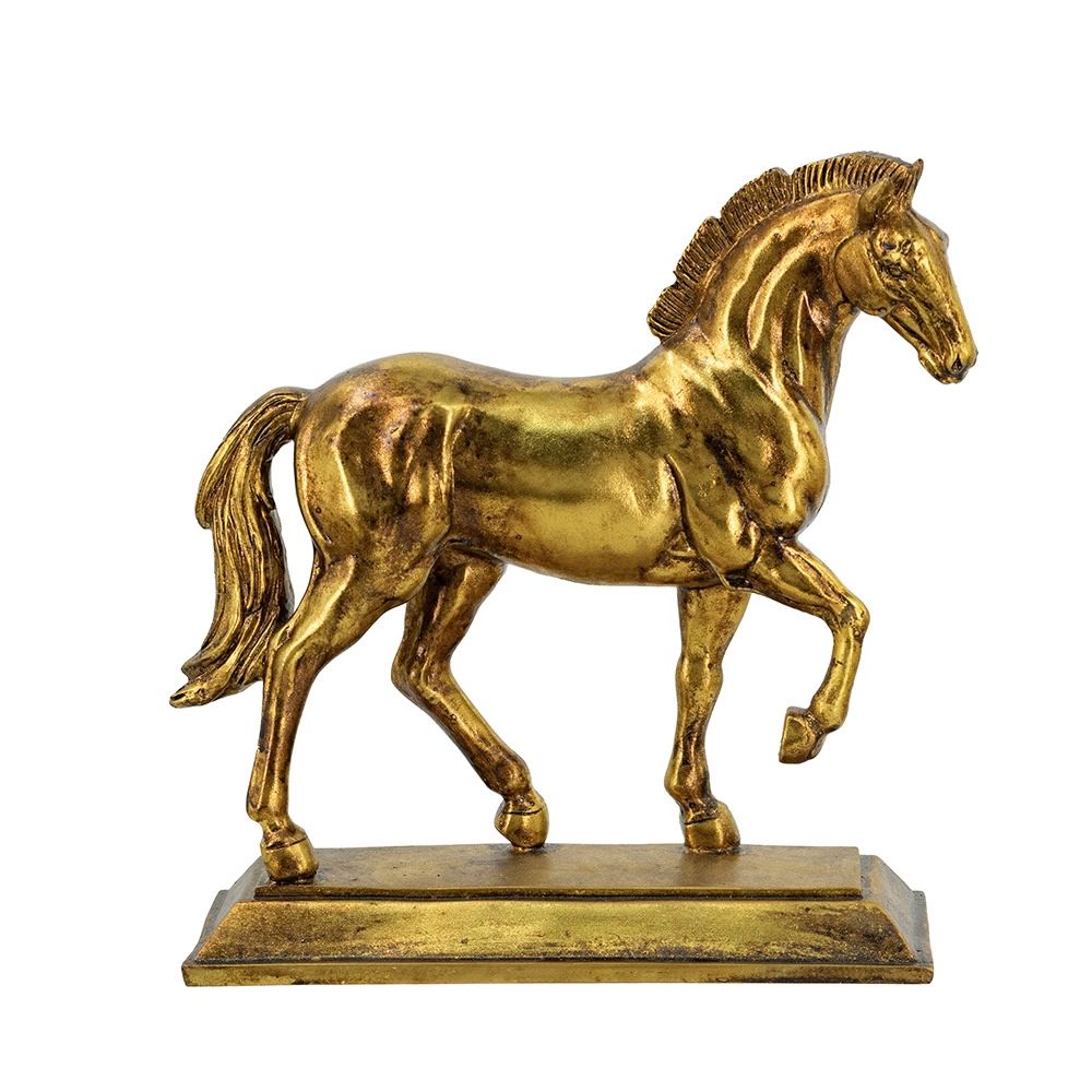 Trotting Horse Decorative Sculpture - Gold