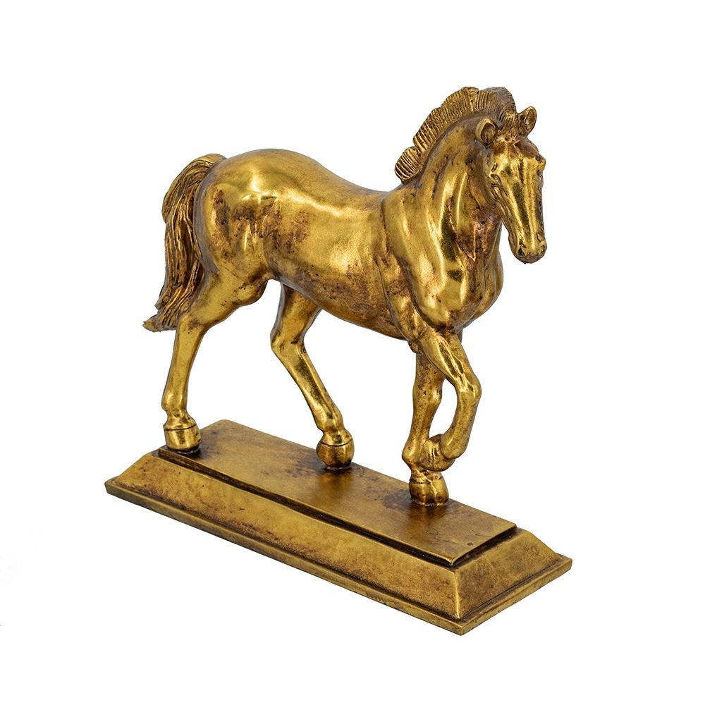 Trotting Horse Decorative Sculpture - Gold