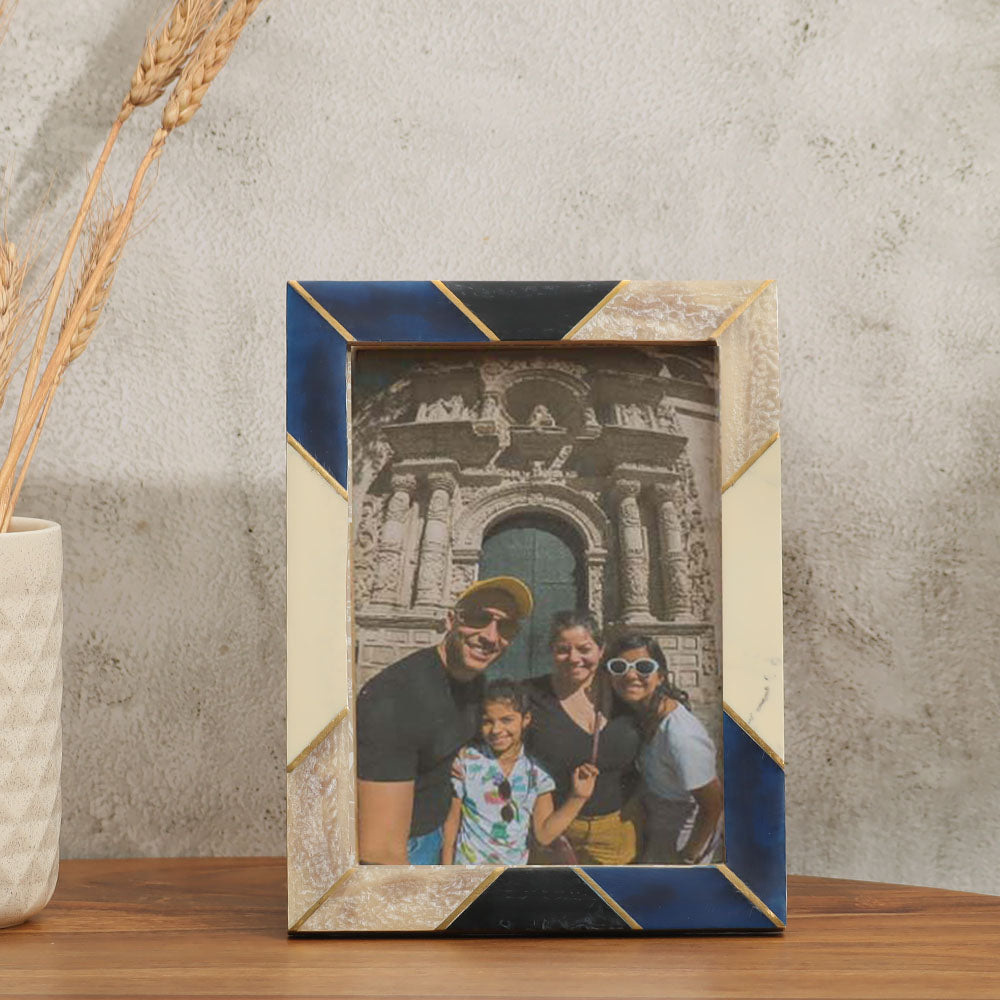 Troy Resin Photo Frame Large - Blue Beige