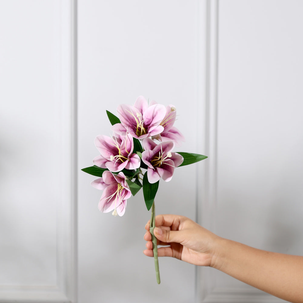 Trumpet Lily Faux Stem, Set of 2 - Amethyst