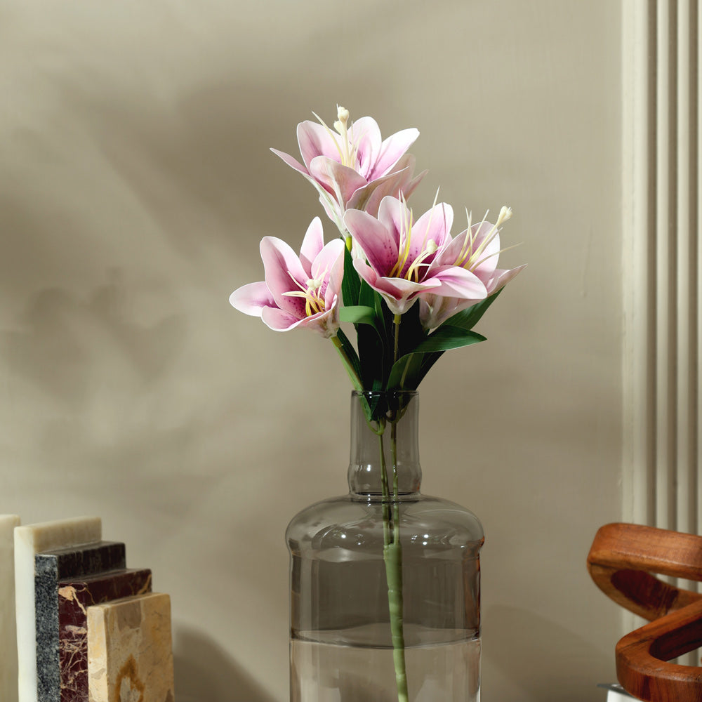 Trumpet Lily Faux Stem, Set of 2 - Amethyst
