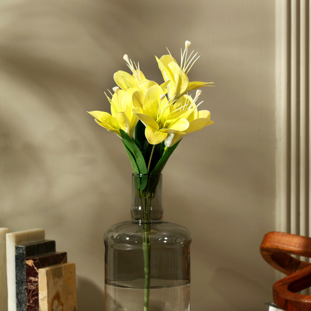 Trumpet Lily Faux Stem, Set of 2 - Citrine
