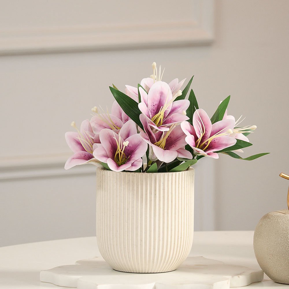 Trumpet Lily Faux Stem, Set of 2 - Amethyst
