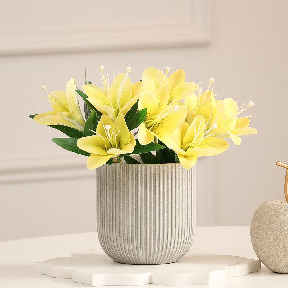 Trumpet Lily Faux Stem, Set of 2 - Citrine