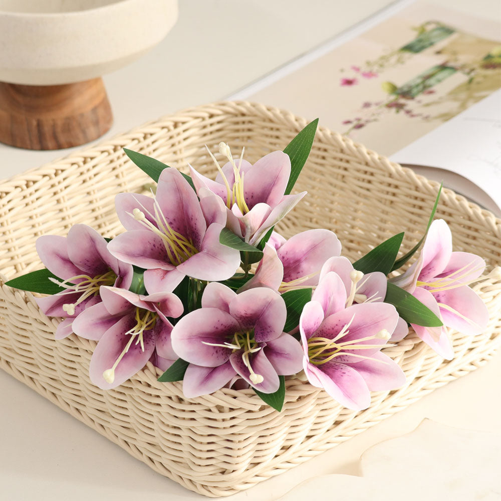 Trumpet Lily Faux Stem, Set of 2 - Amethyst