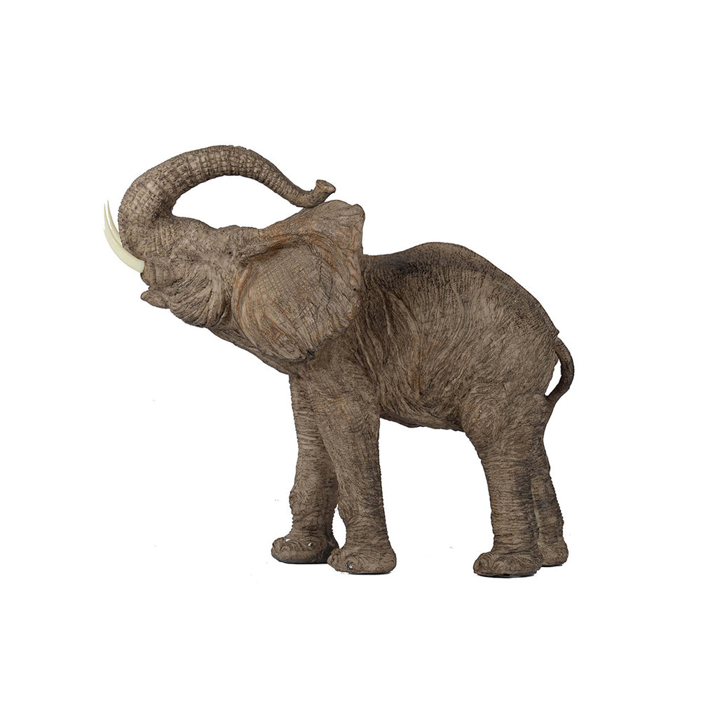 Trumpeting Elephant Sculpture Large - Brown