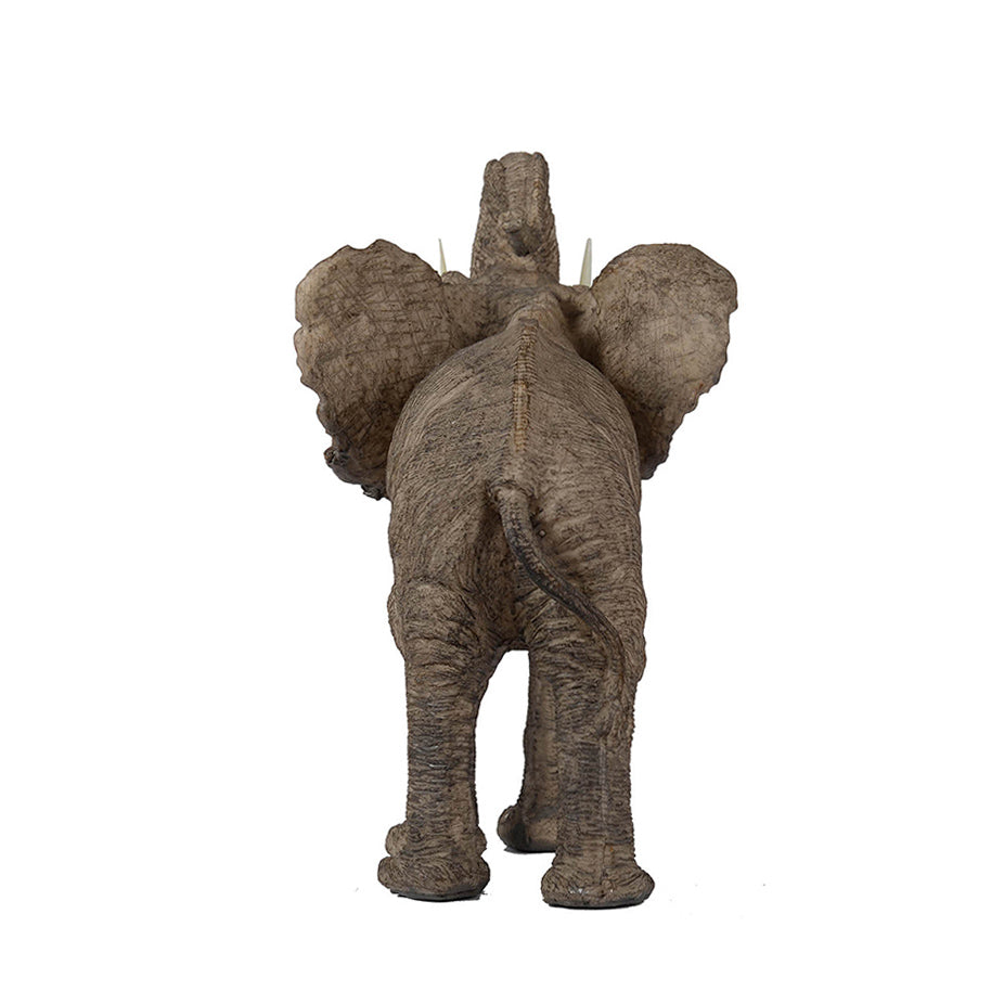 Trumpeting Elephant Sculpture Large - Brown