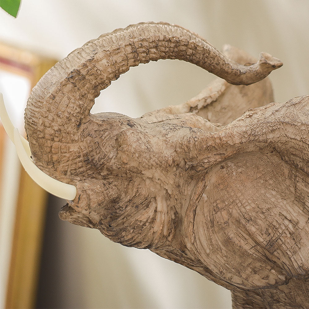 Trumpeting Elephant Sculpture Large - Brown