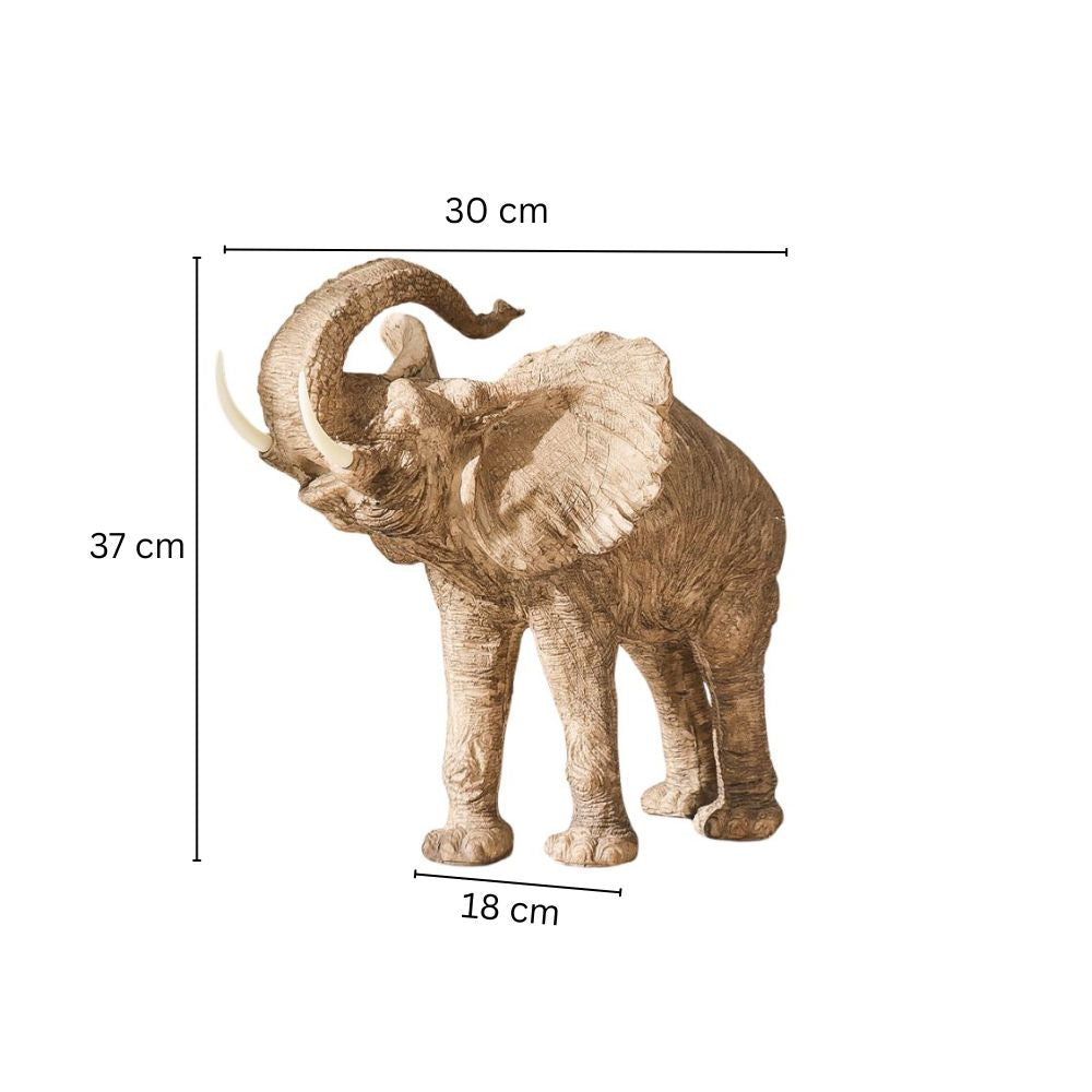 Trumpeting Elephant Sculpture Large - Brown