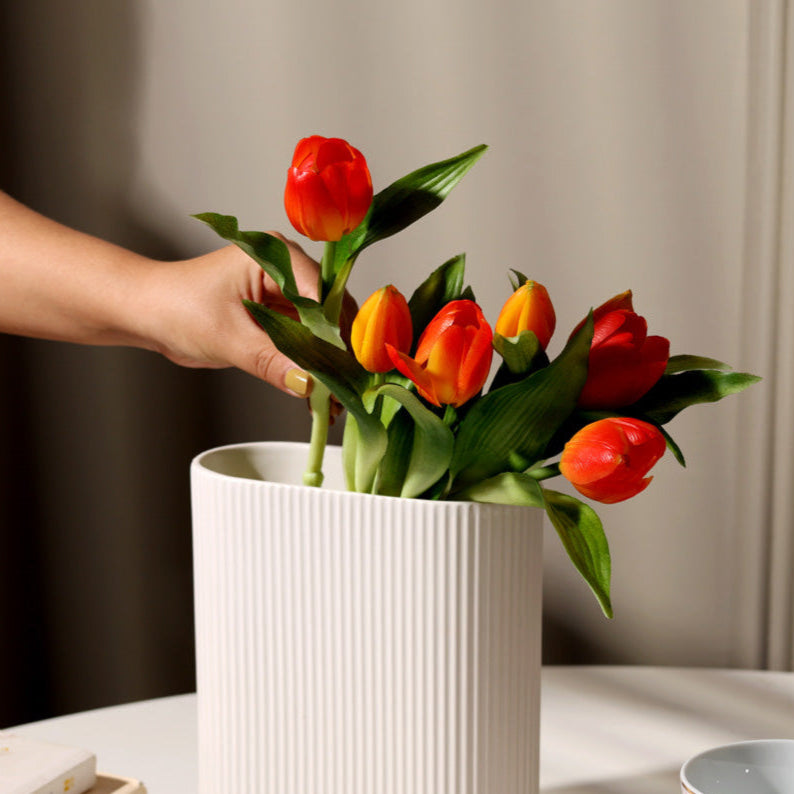 Tulip Faux Bunch - Sunset Orange
