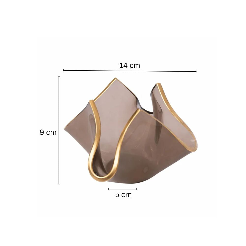 Tulipe Glass Candle Holder Small - Brown Gold