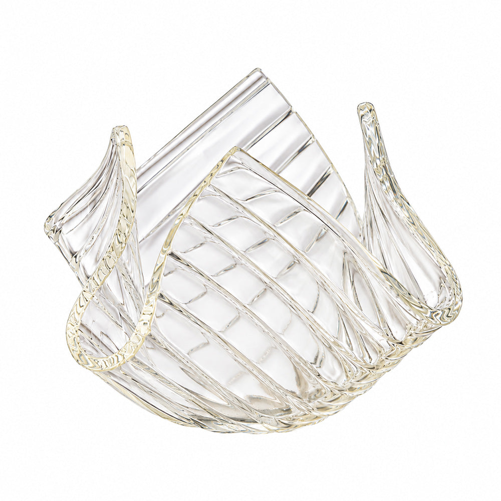 Tulipe Glass Candle Holder Small - Clear Ribbed