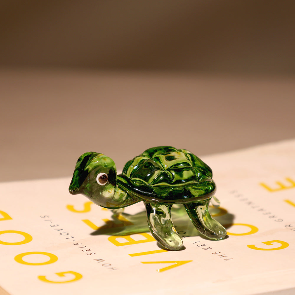 Turtle Mini Glass Accent - Forest Green