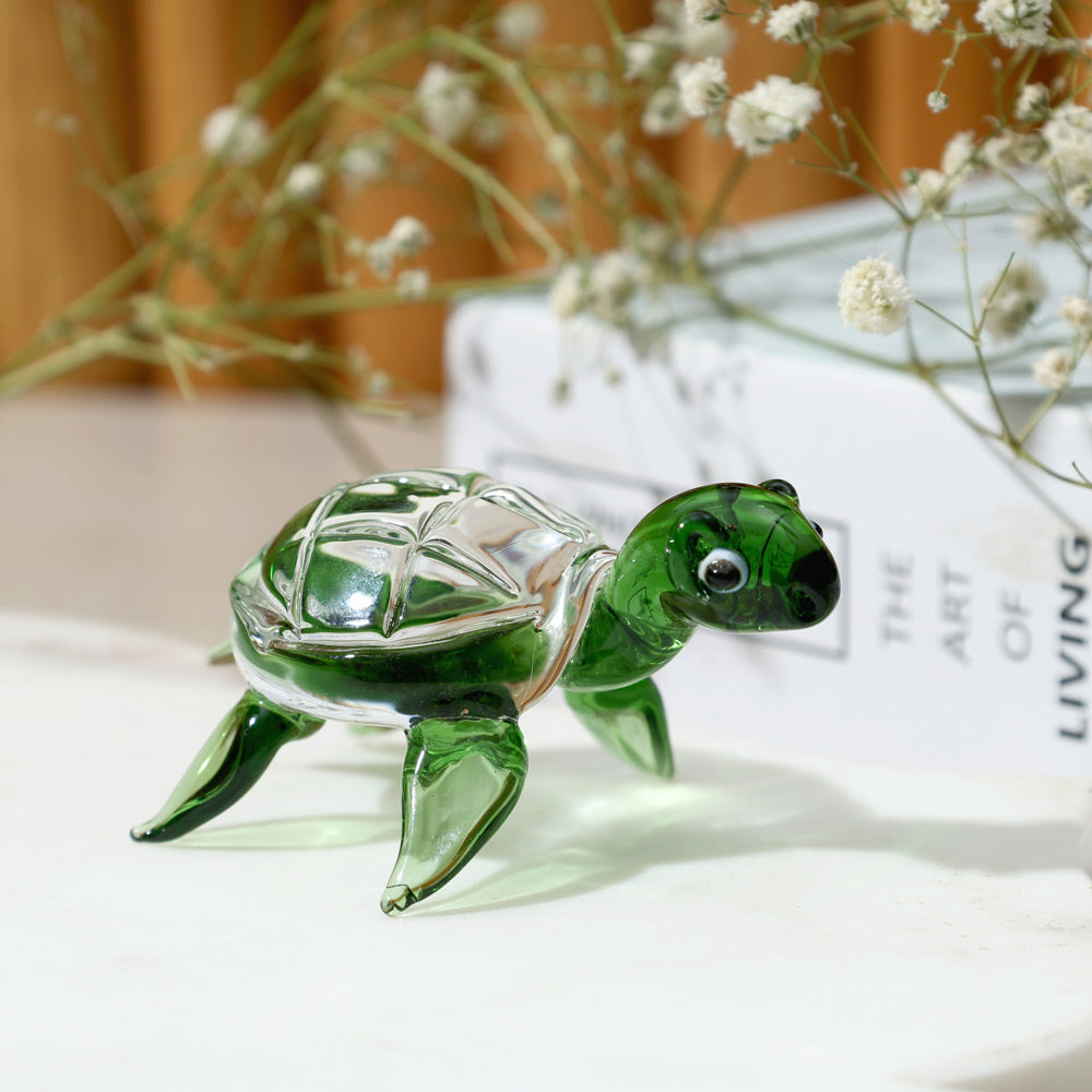 Turtle Mini Glass Accent - Forest Green