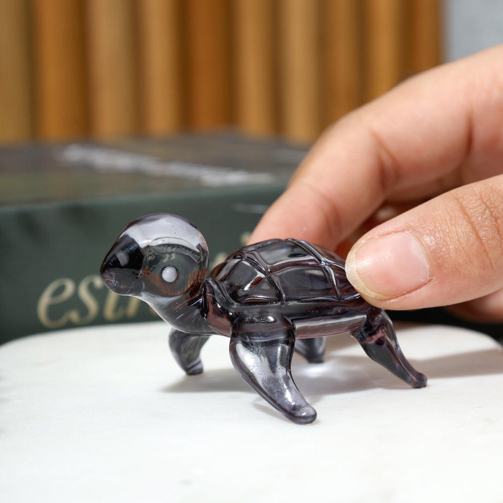 Turtle Mini Glass Accent - Grey