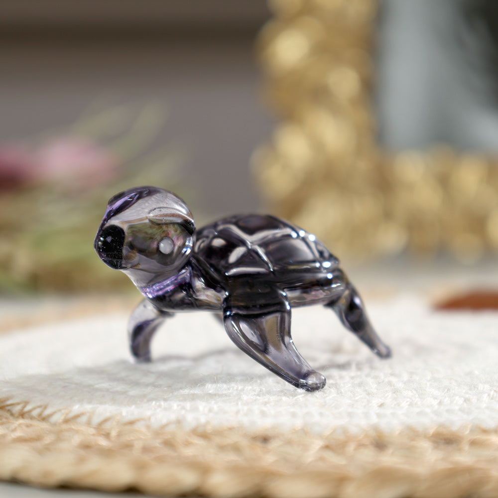 Turtle Mini Glass Accent - Grey