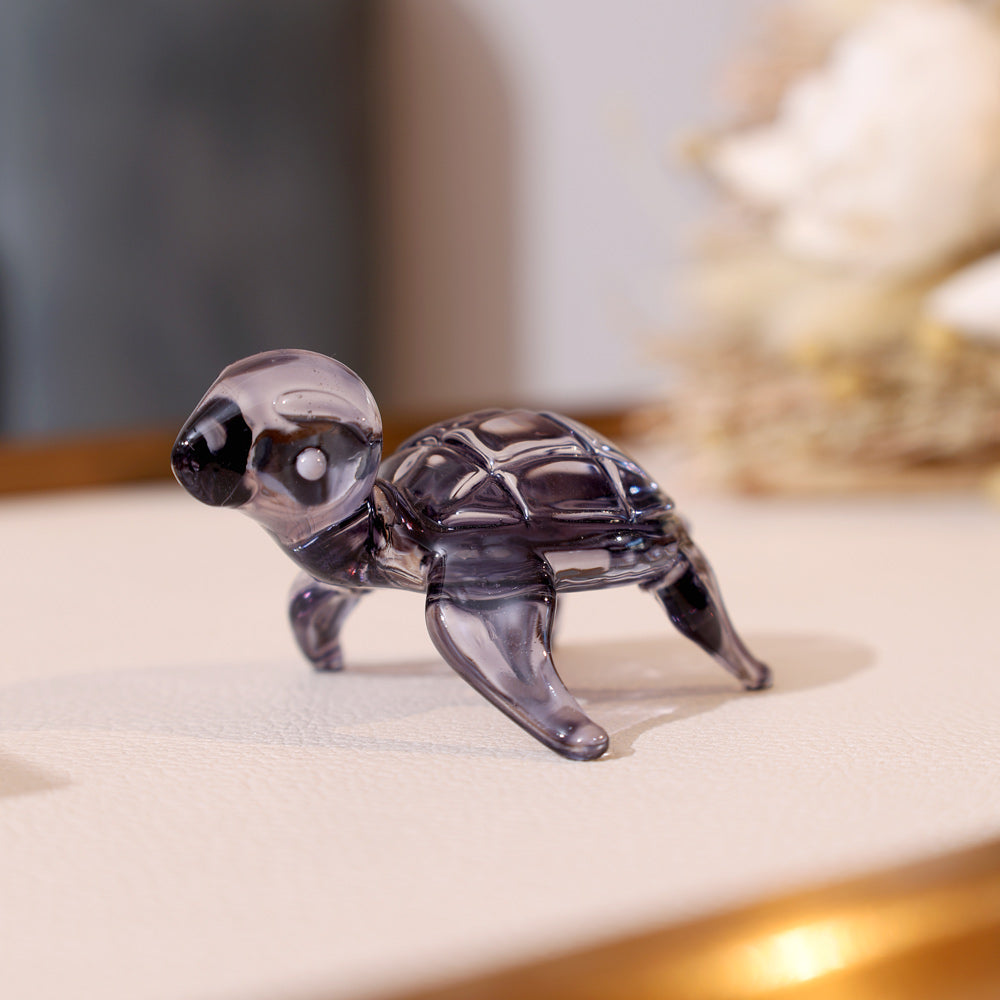 Turtle Mini Glass Accent - Grey
