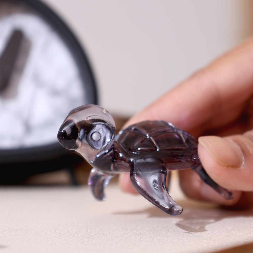 Turtle Mini Glass Accent - Grey