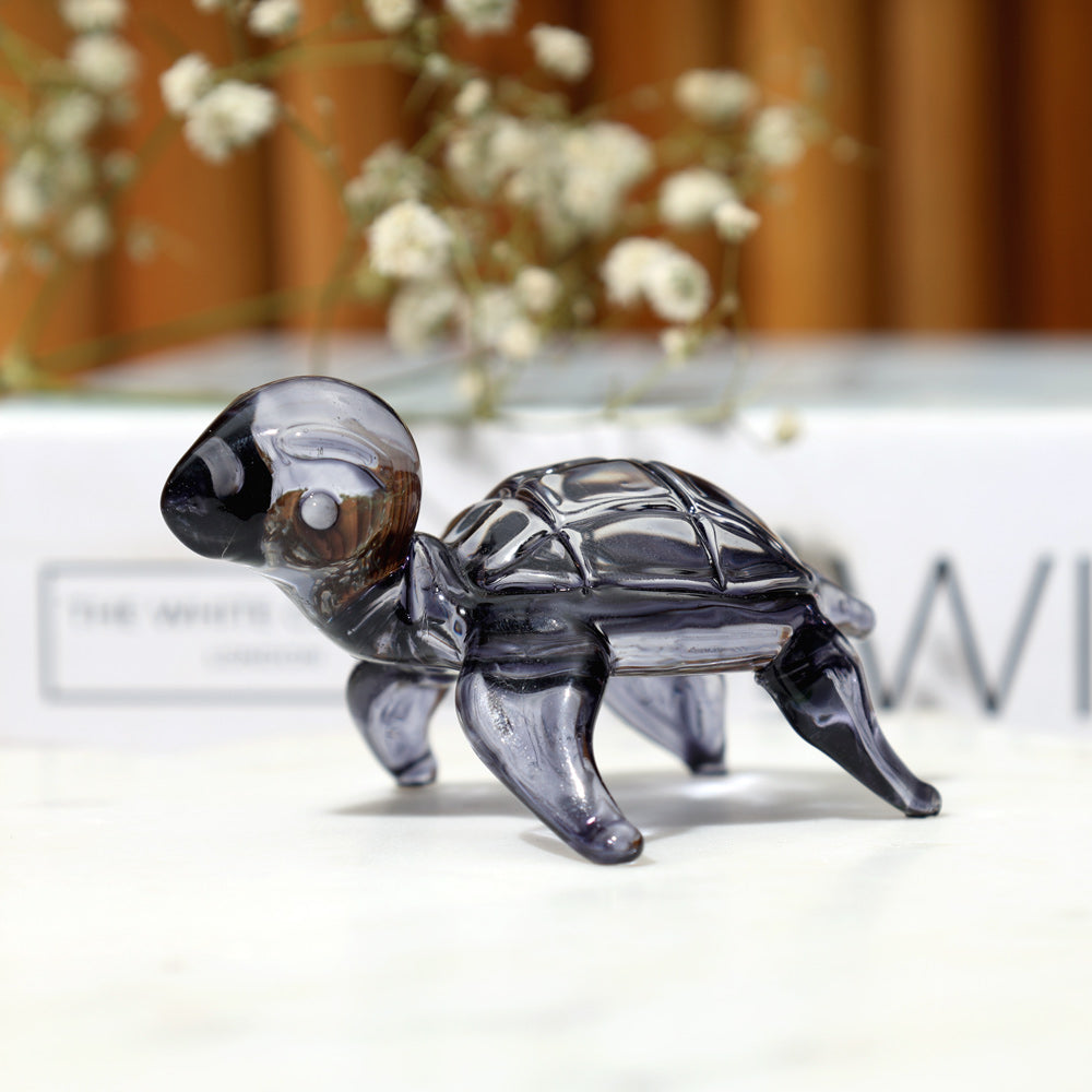 Turtle Mini Glass Accent - Grey