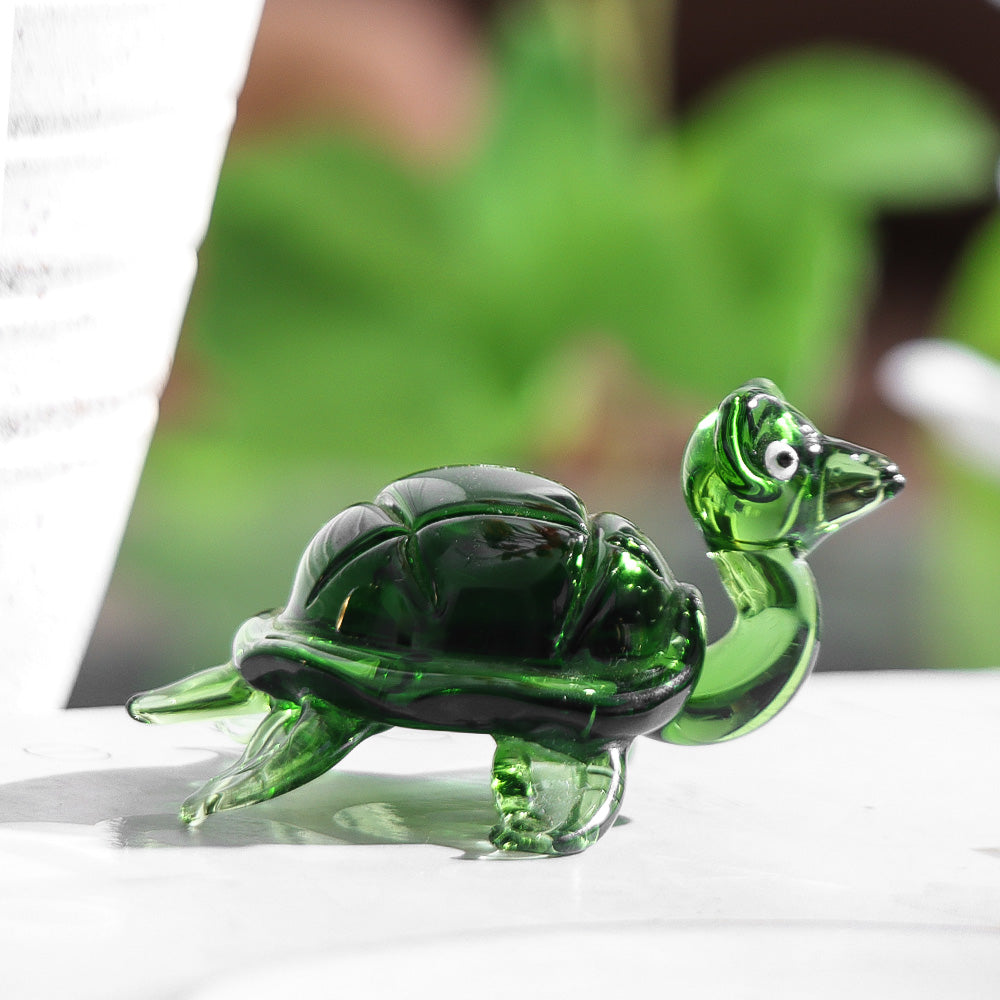Turtle Mini Glass Accent - Forest Green