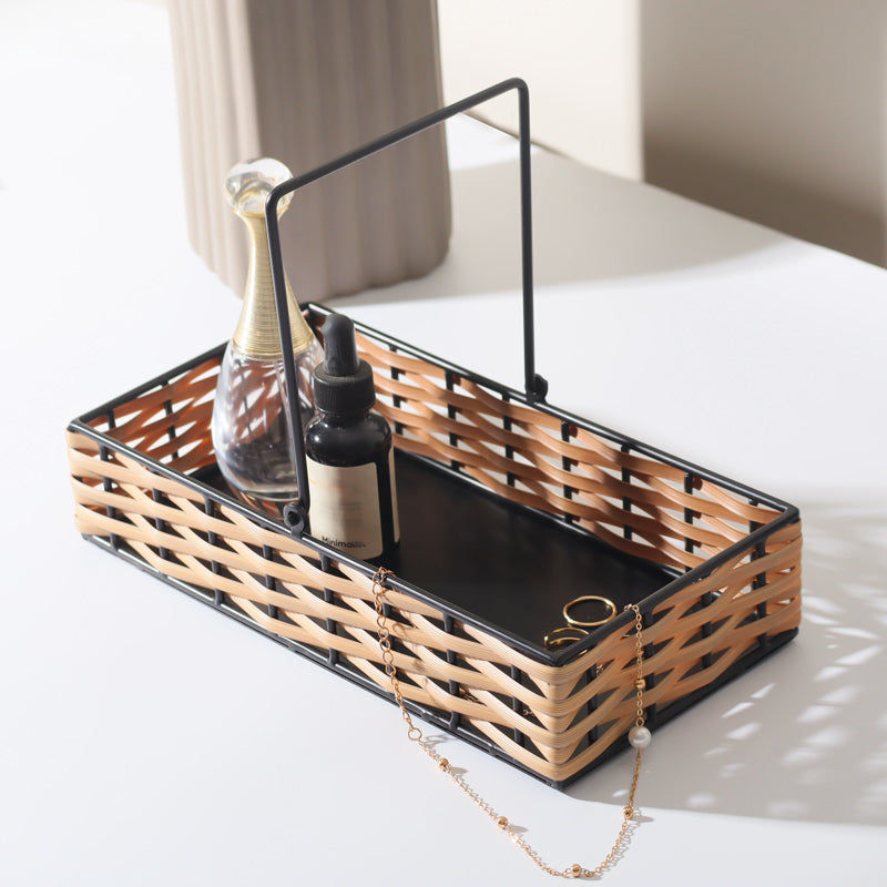 Twine Rectangular Organiser with Handle - Black