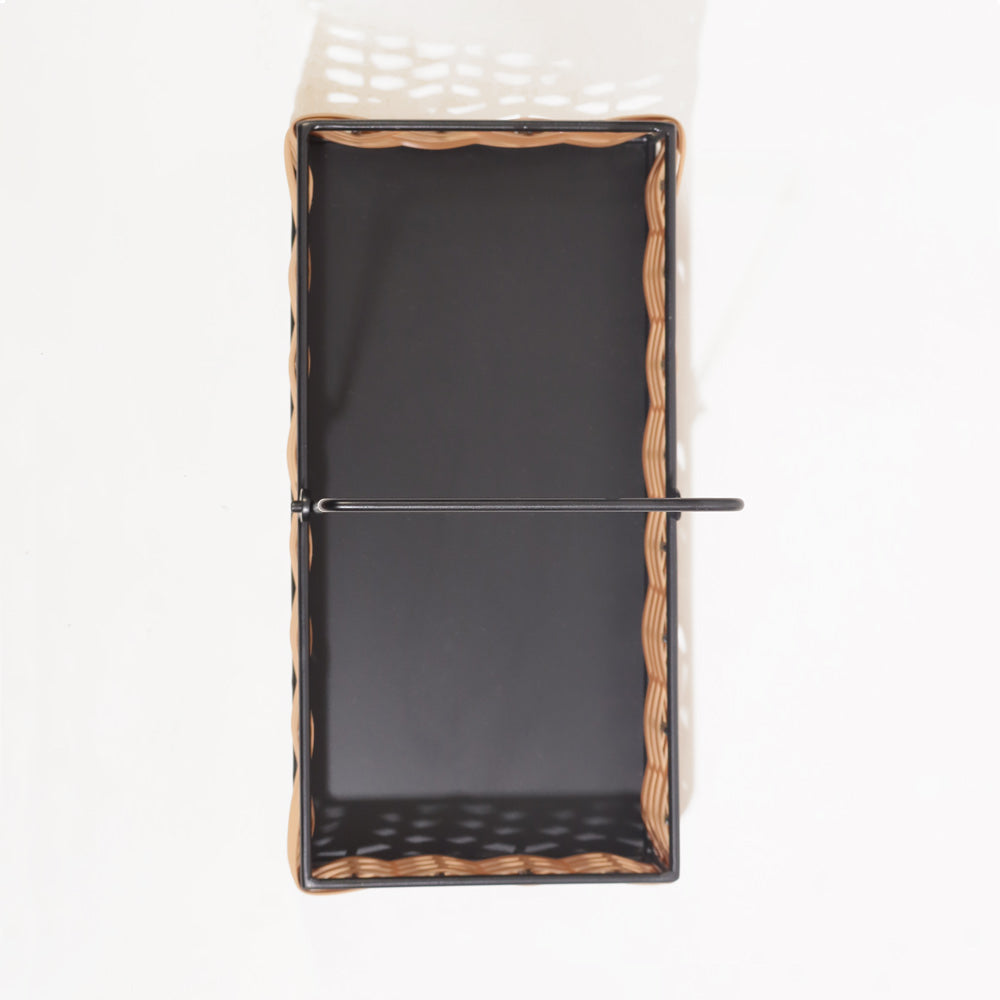 Twine Sectioned Slim Rectangular Organiser - Black