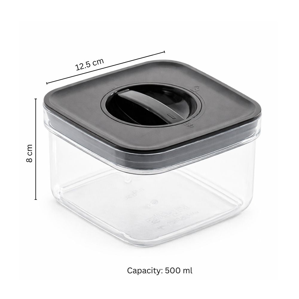 Twist Lock Storage Jar 500ml - Black