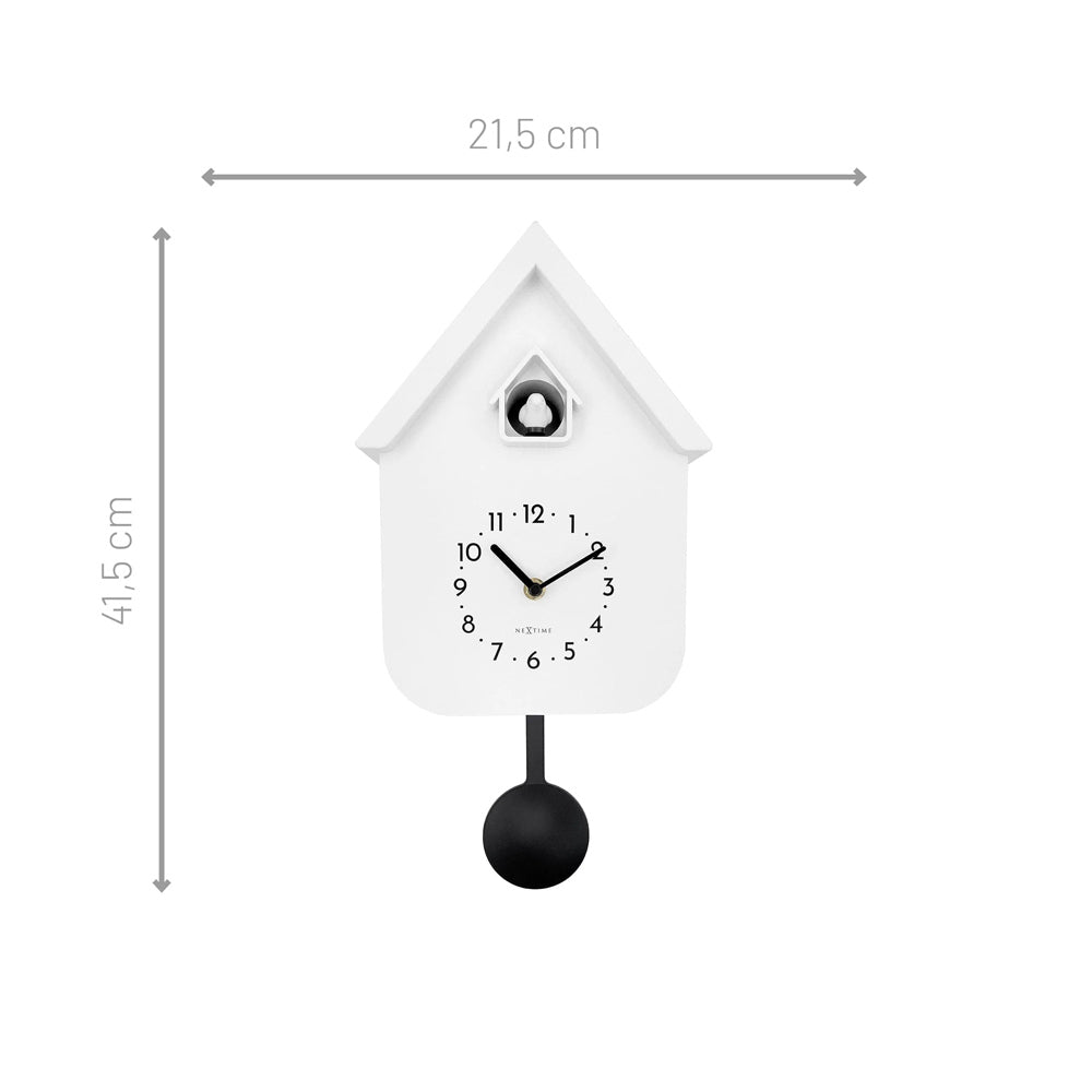Twitter Cuckoo Wall Clock With Pendulum - White