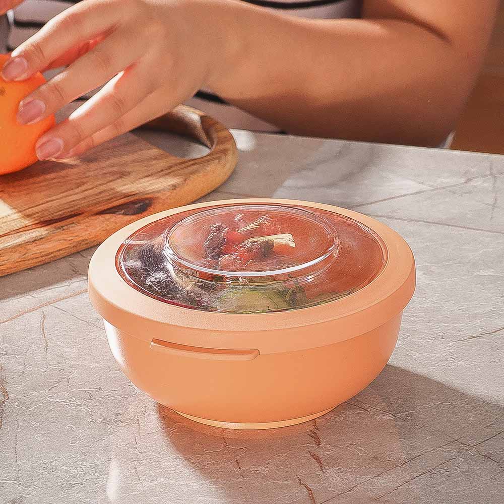 Tylla Storage Bowl with Lid 700ml - Peach Orange