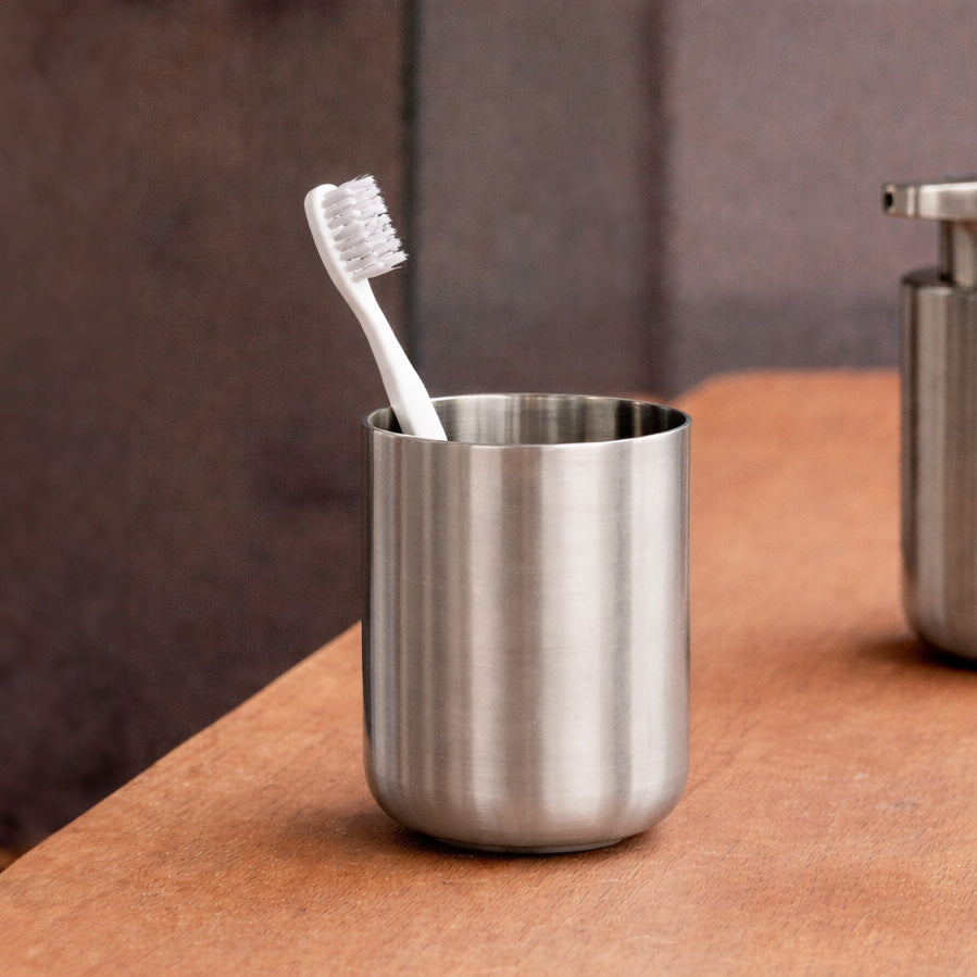 Zone Denmark Ume Stainless Steel Toothbrush Tumbler - Matte Steel