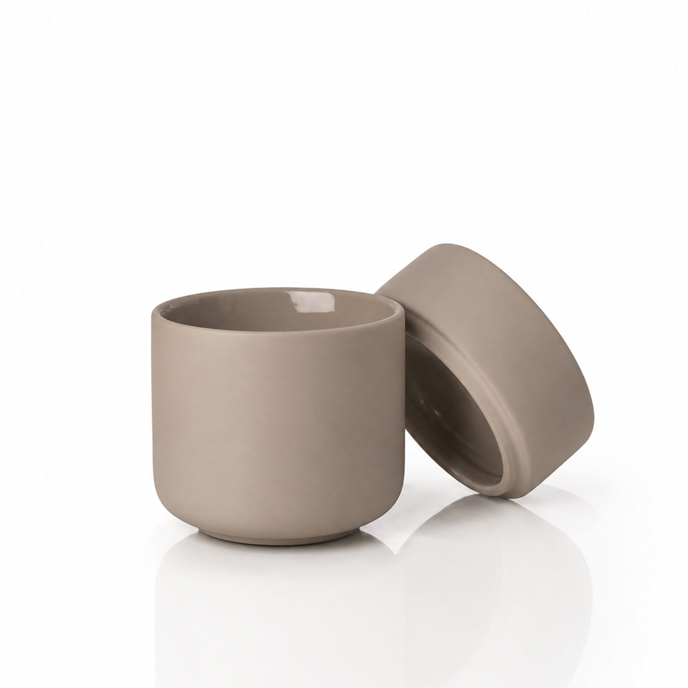 Ume Jar with Lid - Taupe