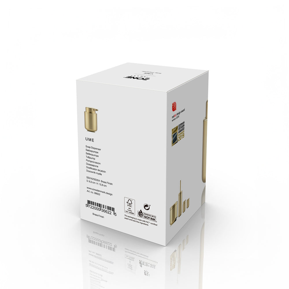 Ume Stainless Steel Soap Dispenser - Matte Brass
