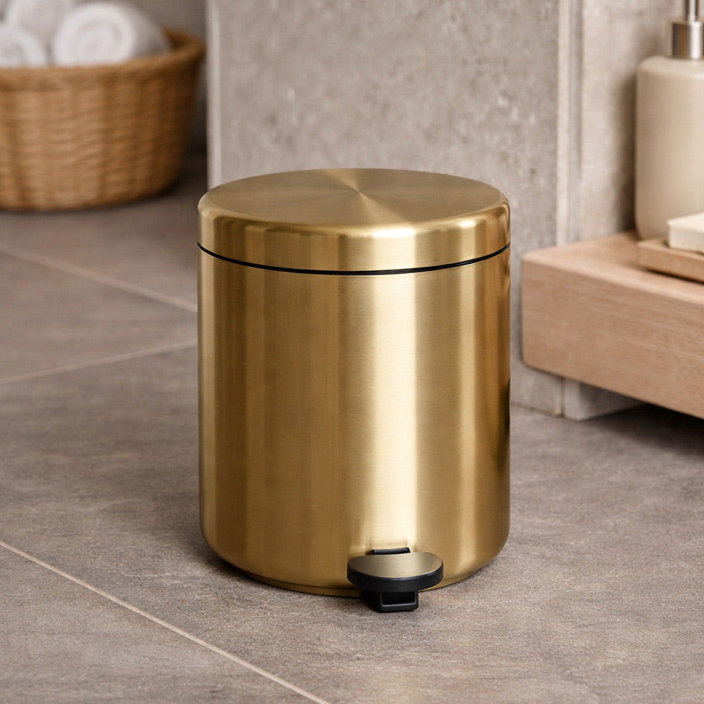 Ume Stainless Steel Pedal Bin 4L - Matte Brass