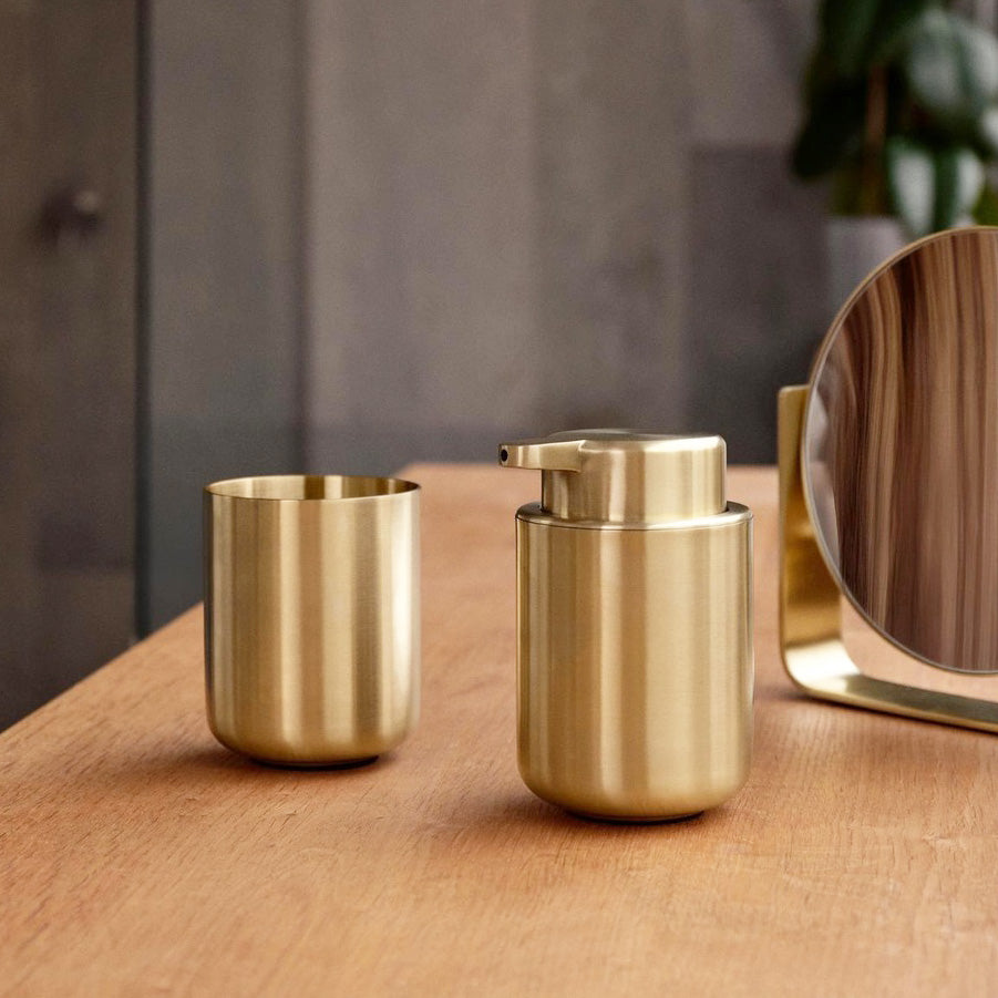 Ume Stainless Steel Toothbrush Tumbler - Matte Brass