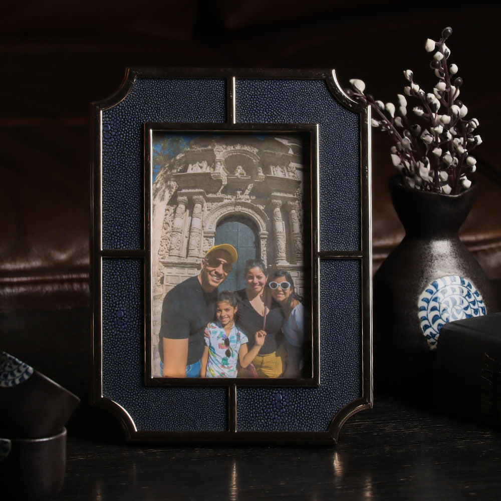 Valance Photo Frame Medium - Blue Gold