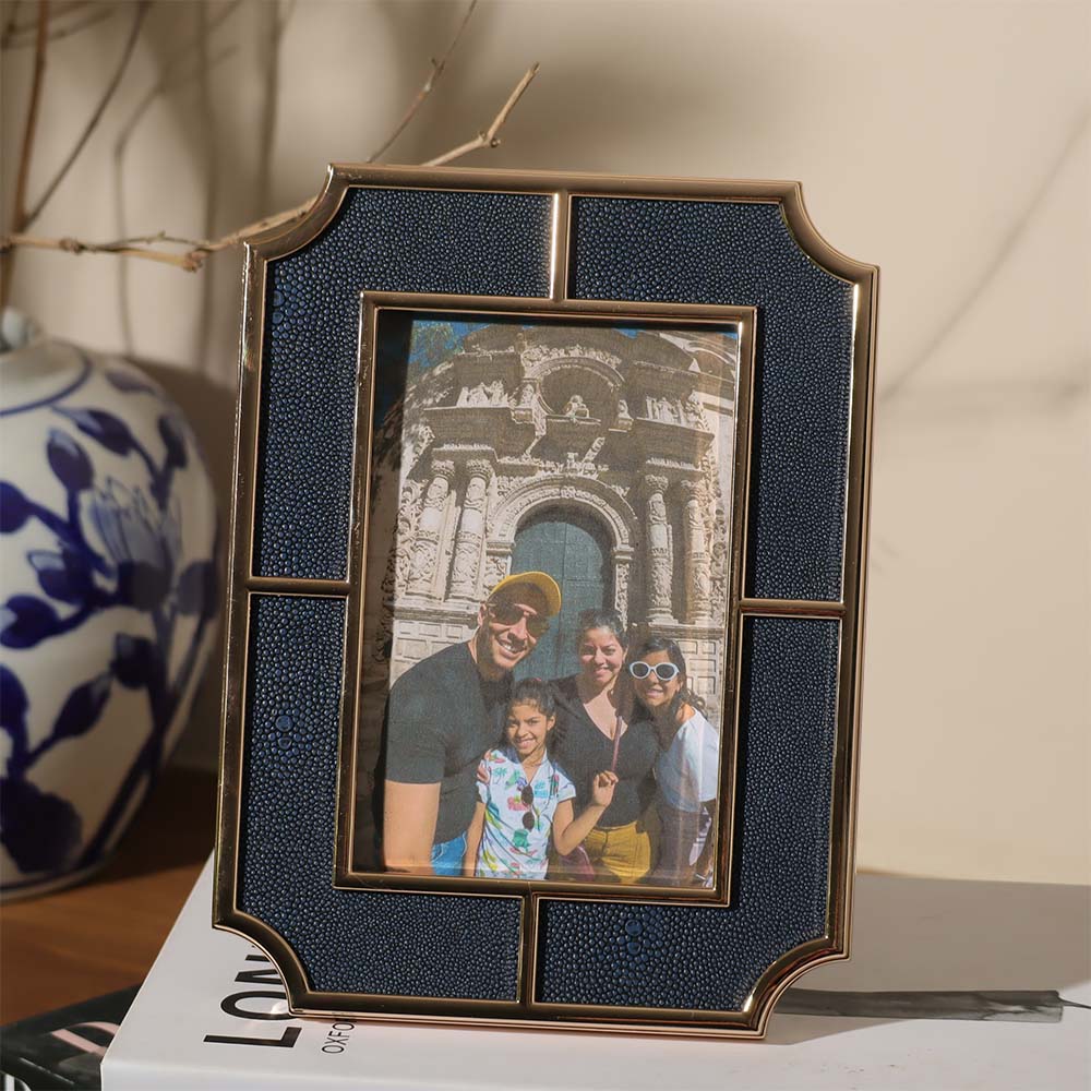 Valance Photo Frame Medium - Blue Gold