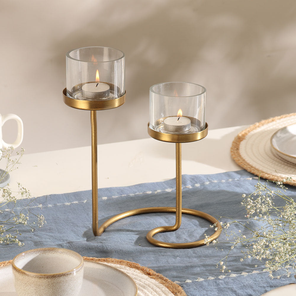 Anya Loop Tealight Holders - Gold