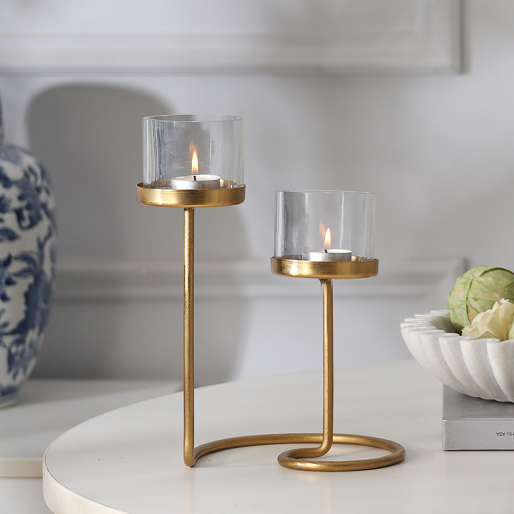 Anya Loop Tealight Holders - Gold