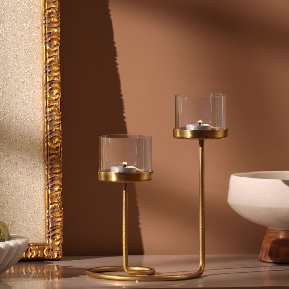 Anya Loop Tealight Holders - Gold